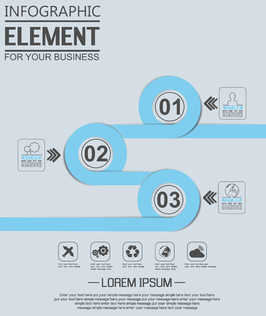 ELEMENT FOR INFOGRAPHIC  TEMPLATE GEOMETRIC FIGURE OVERLAPPING CIRCLES NINTH EDITION BLUEのイラスト素材