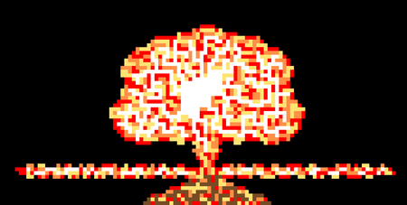 ATOMIC MUSHROOM IN STYLE PIXELのイラスト素材