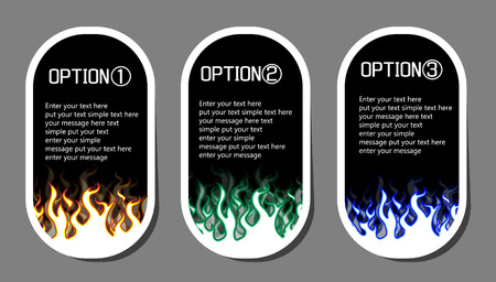 Comics in label sticker template with flamesのイラスト素材