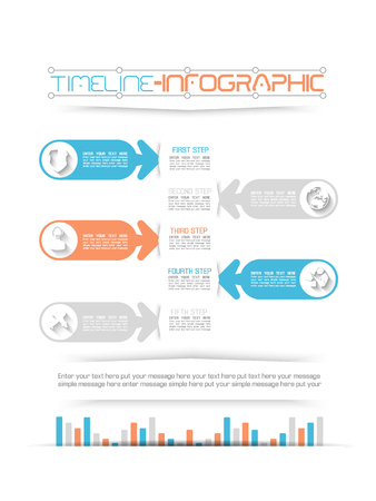 TIMELINE INFOGRAPHIC NEW STYLE BLUEのイラスト素材