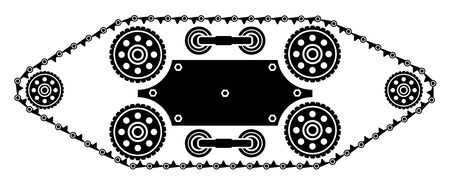 Tracks Tank,Tank Caterpillar number twenty twenty-fiveのイラスト素材