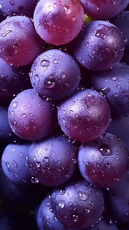 Grape with water droplets. Close-up. Macro.の素材