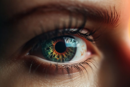 Close-up image of an eye of a young woman. Macroの素材