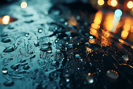 Rain drops on the glass. Abstract background with bokeh.の素材