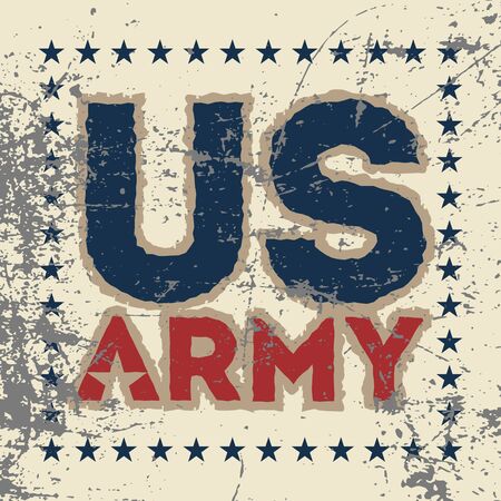 stock vector illustration printing on T shirt U S Army fontsのイラスト素材