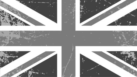 Monochrome british flag on grunge background. Vector illustrationのイラスト素材