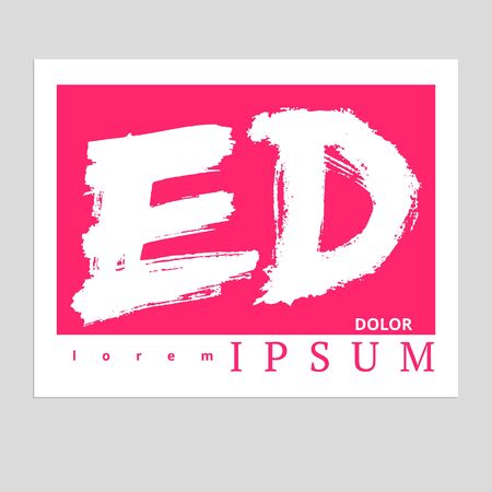 Handwritten ED. Template design Vector illustrationのイラスト素材