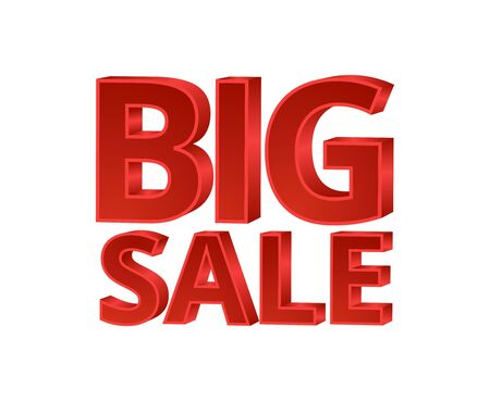 stock vector illustration big sale red volume fonts. Isolatedのイラスト素材