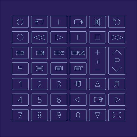 Set of outline icons for control panel. Vectorのイラスト素材