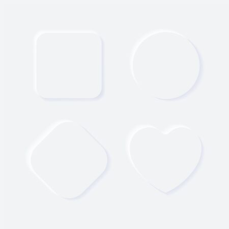 A set of buttons for the interface. square, rhombus, circle and heart. Vector illustrationのイラスト素材