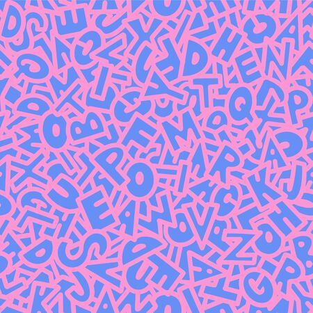Bright ornamental seamless pattern of letters. Illustration.の写真素材