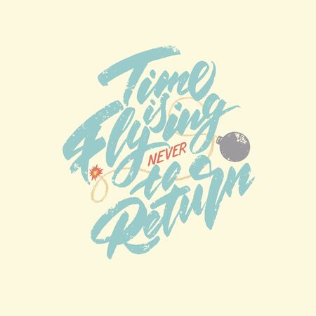 Lettering for printing on a t-shirt. Vintage style. Vector illustration.のイラスト素材