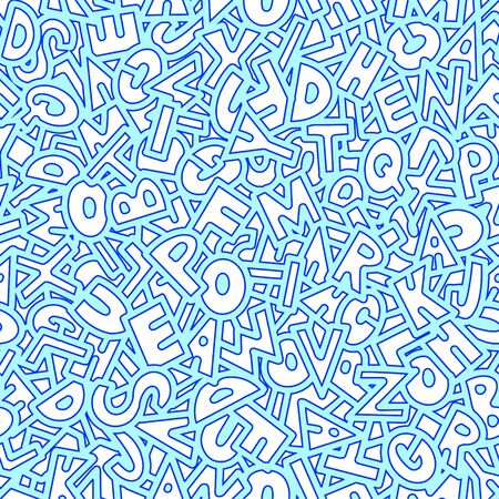 Thick pattern of drawn letters. Vector illustration.のイラスト素材