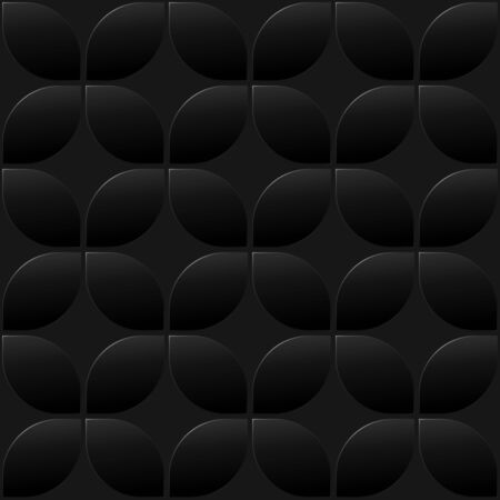 Black abstract emboss seamless pattern. Vector illustrationのイラスト素材