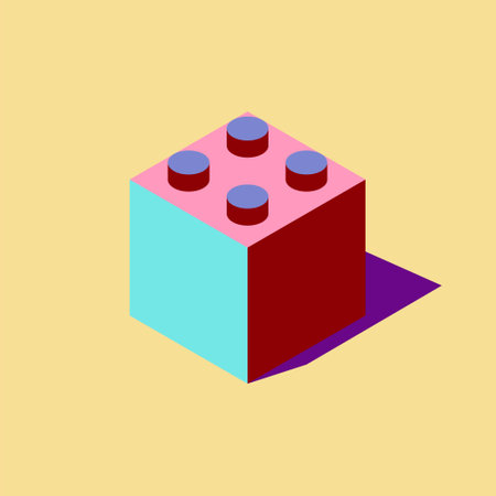 Plastic block from the kit. Pop art style. Clipart.のイラスト素材