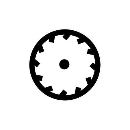 Outline icon. Saw blade emblem. Vector clipartのイラスト素材