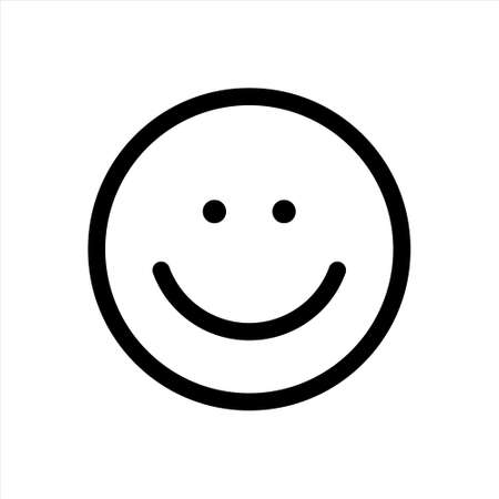 The isolated object on a white background. Smile. Linear Black Outline Sign Mobile Concept Web Design Happy Symbol Vector illustration.のイラスト素材