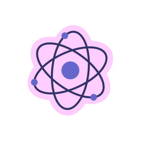 Orbit icon, atom symbolizing science. Colored symbol for education. Vector clipart.のイラスト素材