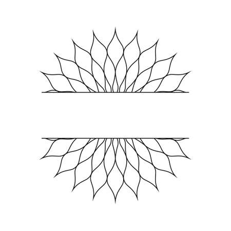 Abstract linear template in the form of a snowflake or a flower for the design of cards, invitations. Vector clipart.のイラスト素材