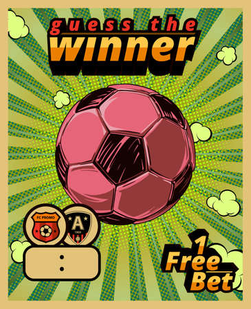 Poster template for sports betting company. Sports betting, football. Vector illustration.のイラスト素材