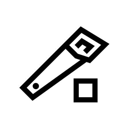 Outline icon. Hand saw. Emblem. Vector illustrationのイラスト素材