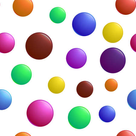 A pattern of multi-colored volumetric buttons. For printing and decoration. Vector illustration.のイラスト素材