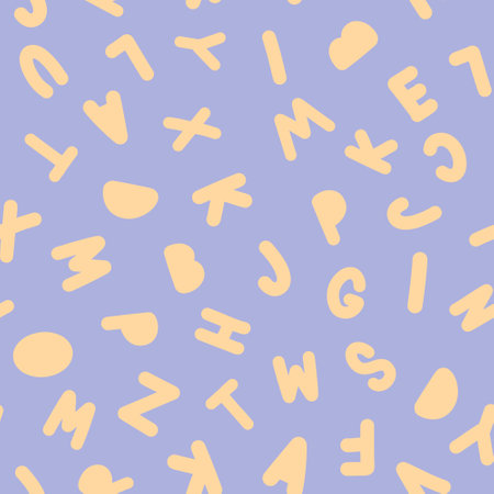 Pattern of random letters of the alphabet for print and decoration. Vector illustration.のイラスト素材