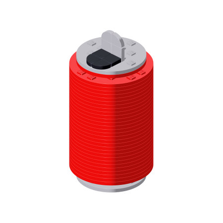Isometric soda can, assembled from plastic cubes. Vector clipartのイラスト素材