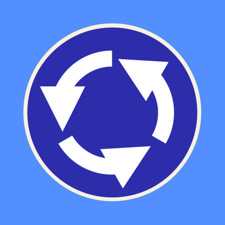 Icon roundabout circulation. Sign vector clipart illustrationのイラスト素材