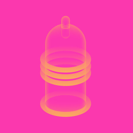 Minimalistic artistic image of a condom, poster for advertising. Vector clipartのイラスト素材