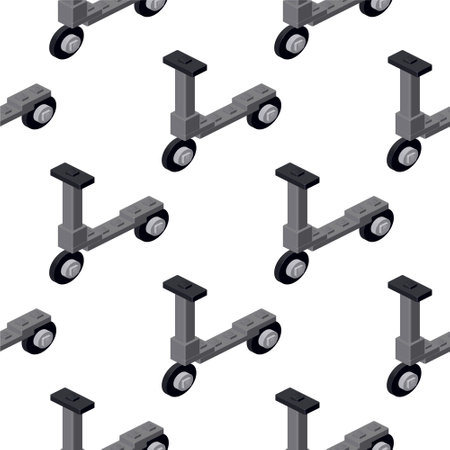 Pattern of a scooter in isometry on a white background. Vectorのイラスト素材