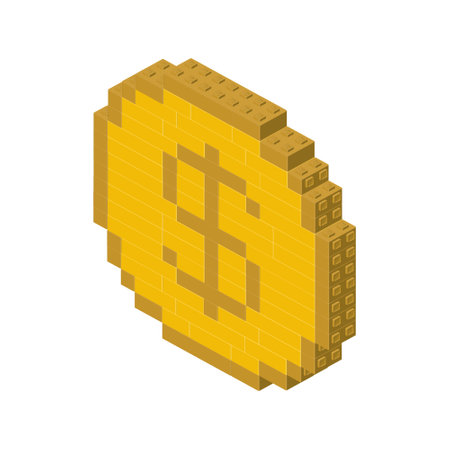 Dollar coin in isometry. Vectorのイラスト素材