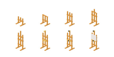 Building an easel from blocks. Vectorのイラスト素材