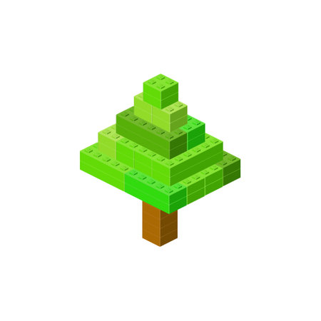 Coniferous triangular tree on white background. Vectorのイラスト素材