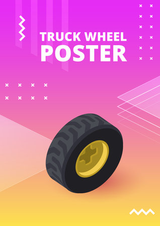 Wheel poster for print and design. Vector illustration.のイラスト素材