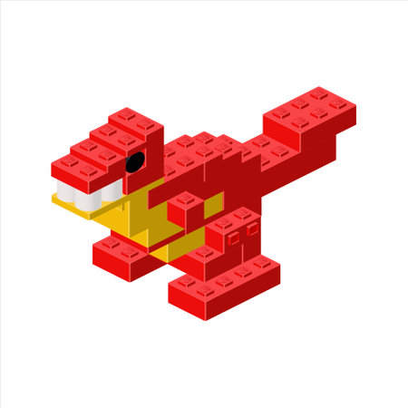 dinosaur allosaurus in isometry. Vectorのイラスト素材