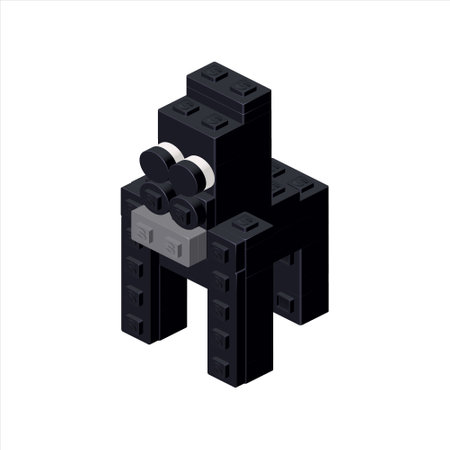 Black gorilla in isometry. Vectorのイラスト素材