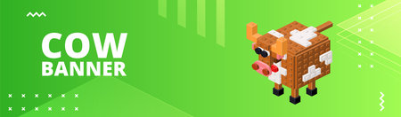 Banner with a cow for printing and design. Vector illustration.のイラスト素材