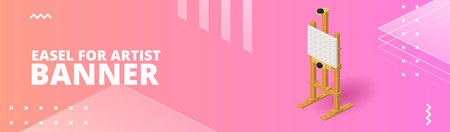 Banner with easel for artist for printing and decoration. Vector illustration.のイラスト素材
