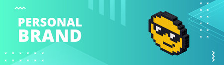 Banner with personal branding for printing and design. Vector illustration.