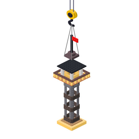 observation tower production concept on white background. Vectorのイラスト素材
