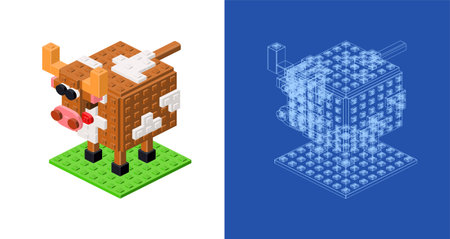 Cow project for print and decoration. Vector clipart.のイラスト素材