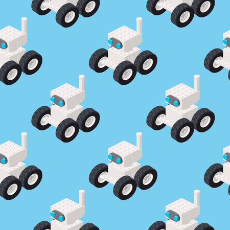 Pattern of a white robot in isometry. Vectorのイラスト素材