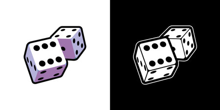 Set of gaming dice concept in different styles. Vectorのイラスト素材