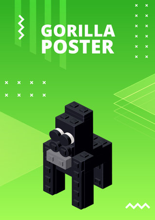Gorilla poster for print and design. Vector illustrationのイラスト素材