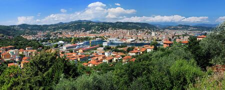 Aerial view of the seaside resort, and the port of La Spezia in Liguria. Italy.の写真素材