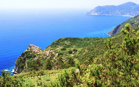 Ligurian coast in the Cinque Terre in Italyの写真素材