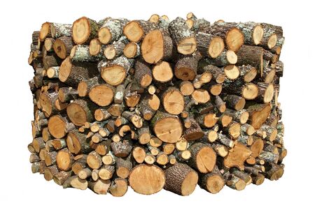 Energy in firewood isolated on white background.