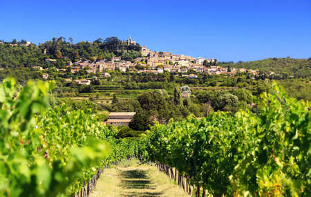 Village of Bonnieux in Provence overlooking the vineyards. Franceの写真素材