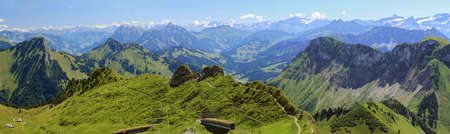 Panoramic view of the rocks of Naye, in Switzerland, near Lake Geneva.の写真素材